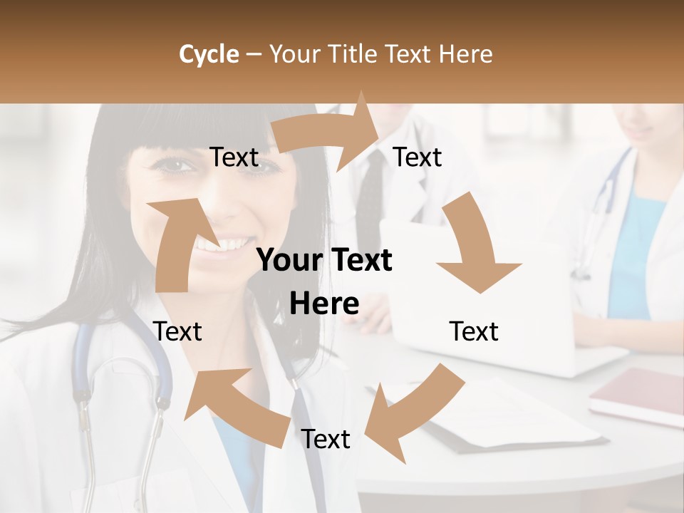 A Woman With A Stethoscope Sitting At A Table PowerPoint Template