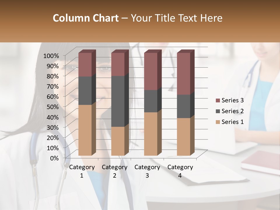 A Woman With A Stethoscope Sitting At A Table PowerPoint Template