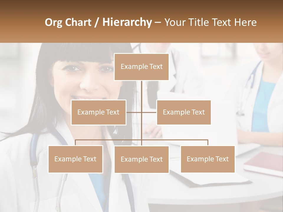 A Woman With A Stethoscope Sitting At A Table PowerPoint Template