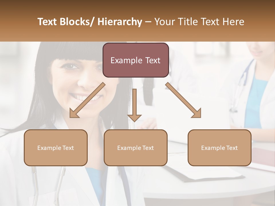 A Woman With A Stethoscope Sitting At A Table PowerPoint Template