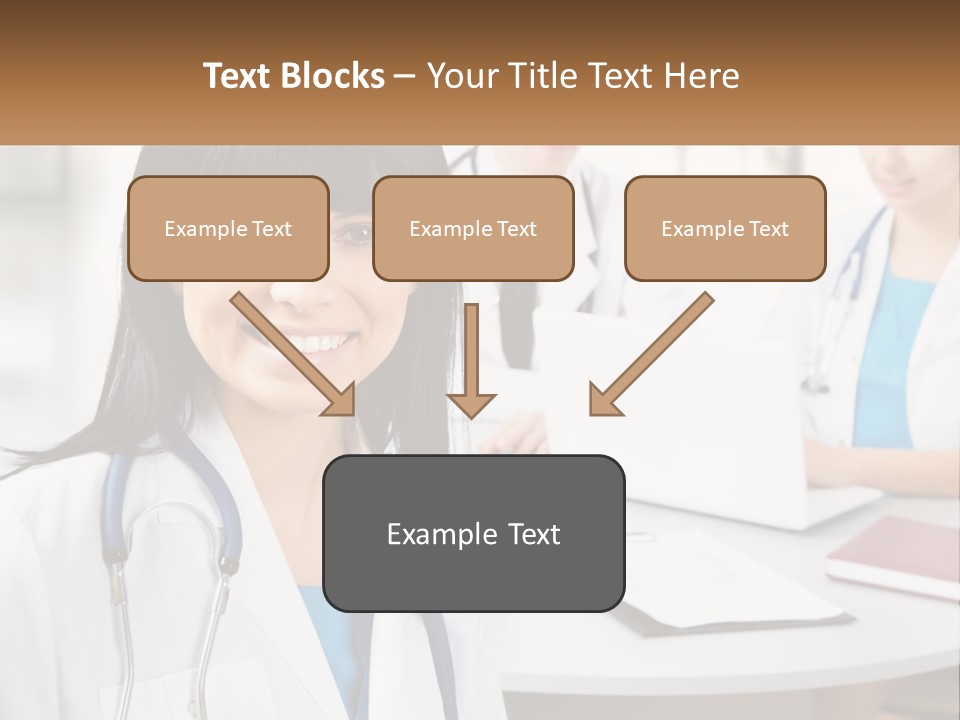 A Woman With A Stethoscope Sitting At A Table PowerPoint Template