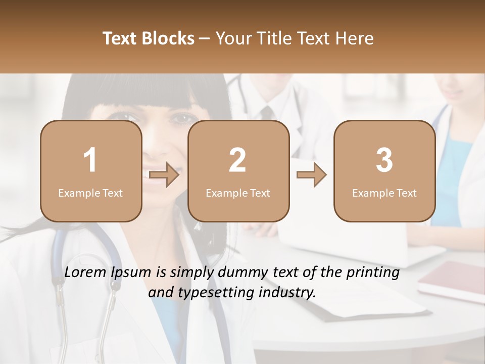 A Woman With A Stethoscope Sitting At A Table PowerPoint Template