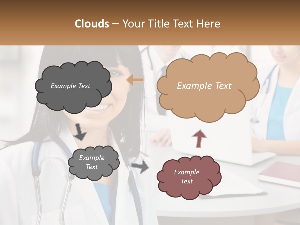 A Woman With A Stethoscope Sitting At A Table PowerPoint Template