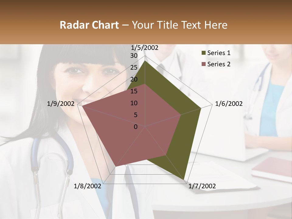 A Woman With A Stethoscope Sitting At A Table PowerPoint Template