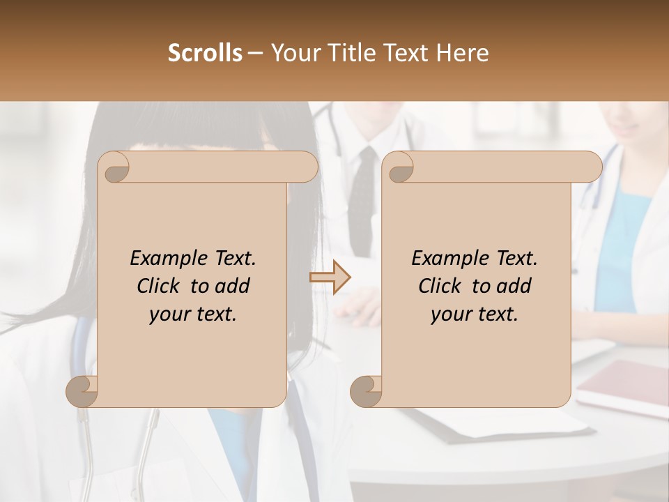 A Woman With A Stethoscope Sitting At A Table PowerPoint Template