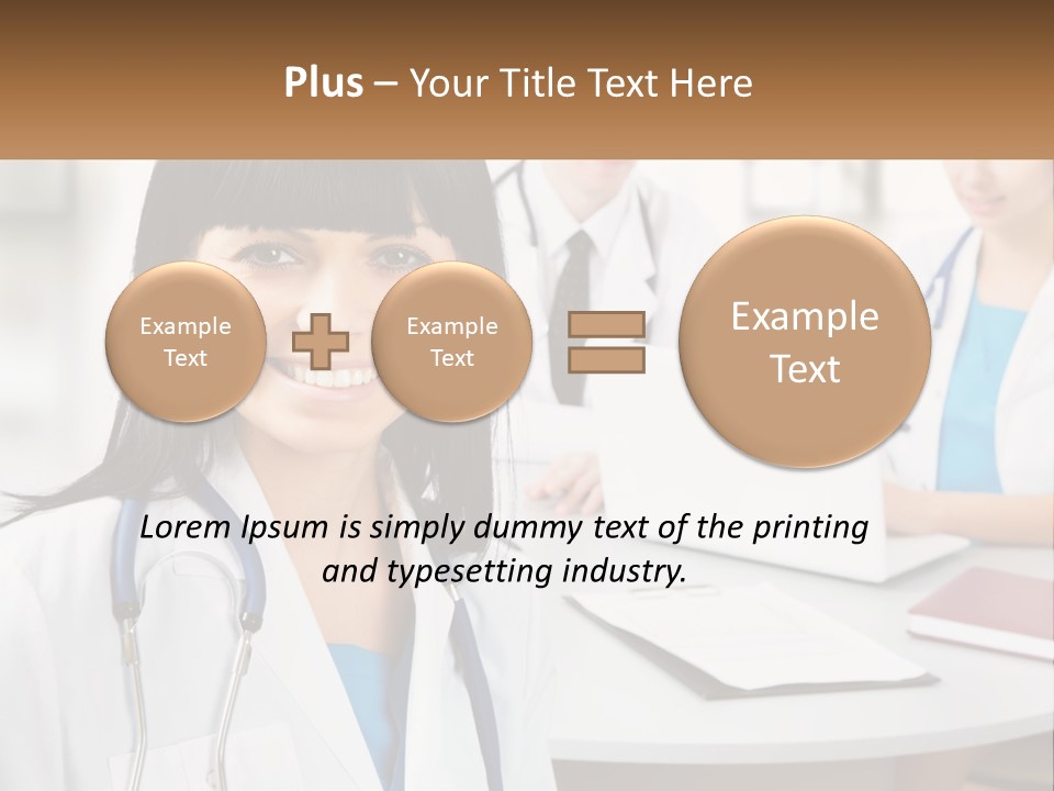A Woman With A Stethoscope Sitting At A Table PowerPoint Template