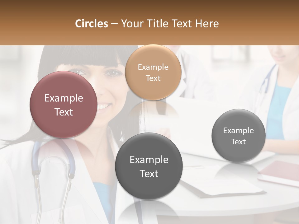 A Woman With A Stethoscope Sitting At A Table PowerPoint Template