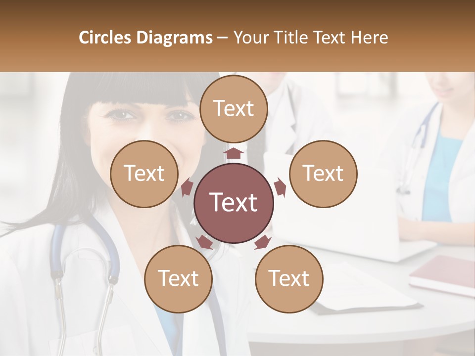 A Woman With A Stethoscope Sitting At A Table PowerPoint Template