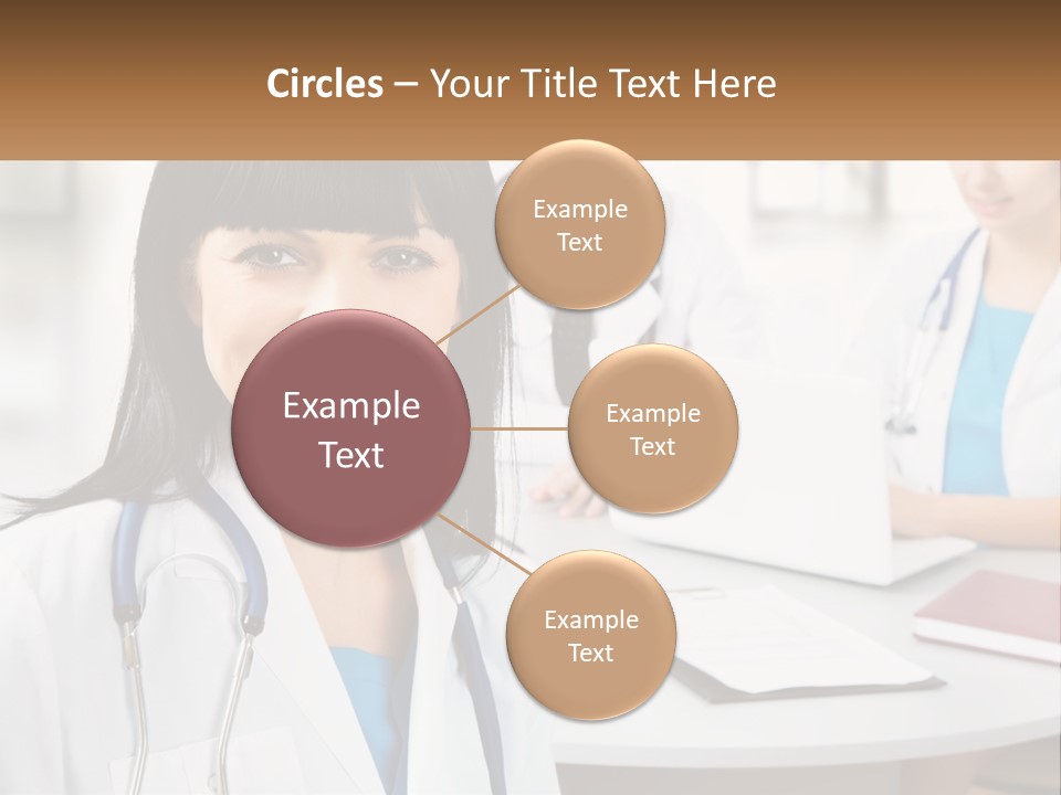 A Woman With A Stethoscope Sitting At A Table PowerPoint Template