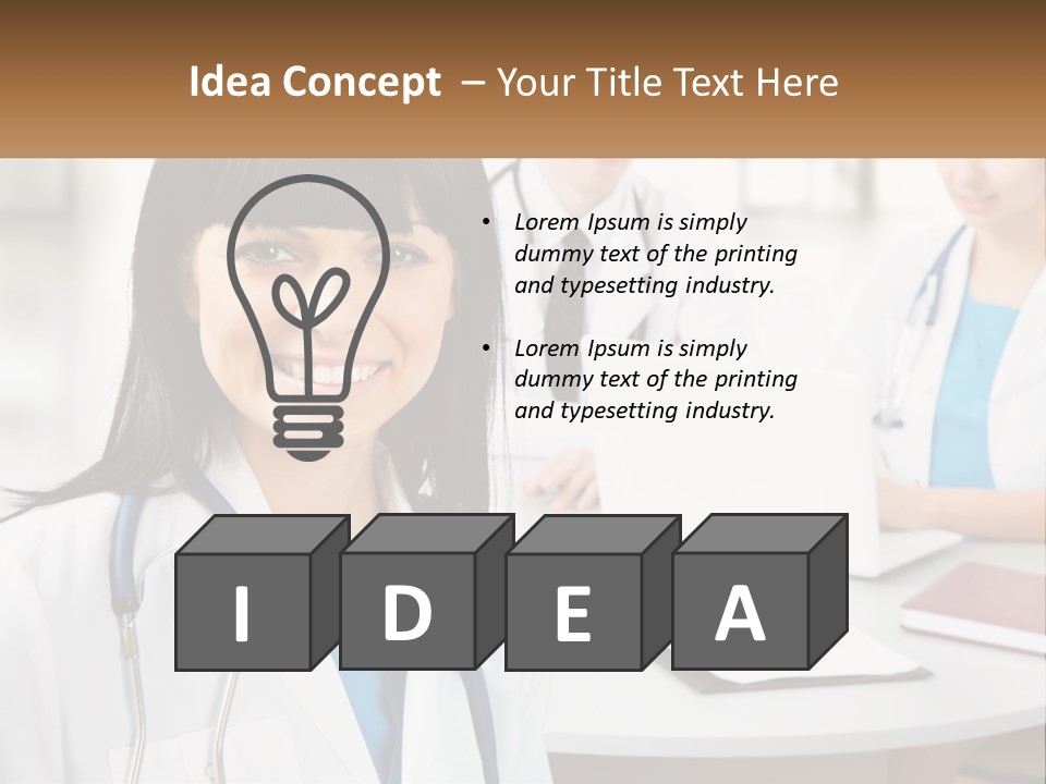 A Woman With A Stethoscope Sitting At A Table PowerPoint Template