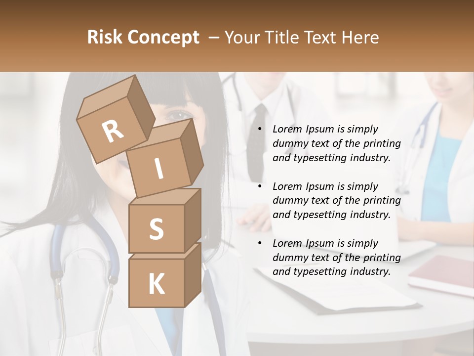 A Woman With A Stethoscope Sitting At A Table PowerPoint Template