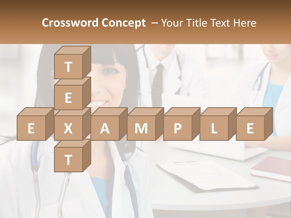 A Woman With A Stethoscope Sitting At A Table PowerPoint Template