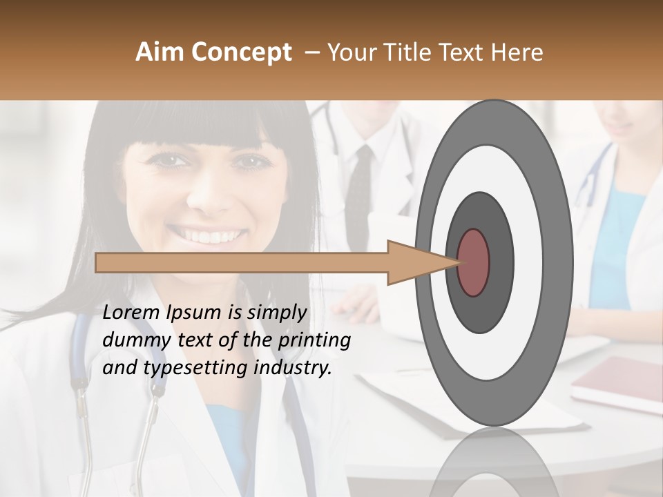 A Woman With A Stethoscope Sitting At A Table PowerPoint Template