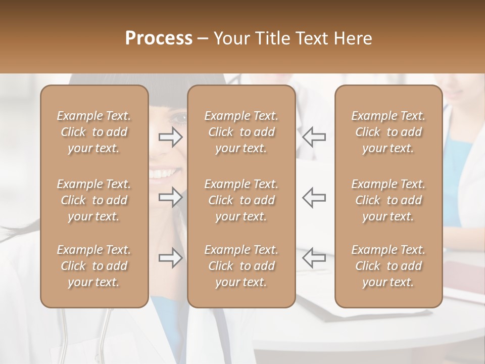 A Woman With A Stethoscope Sitting At A Table PowerPoint Template