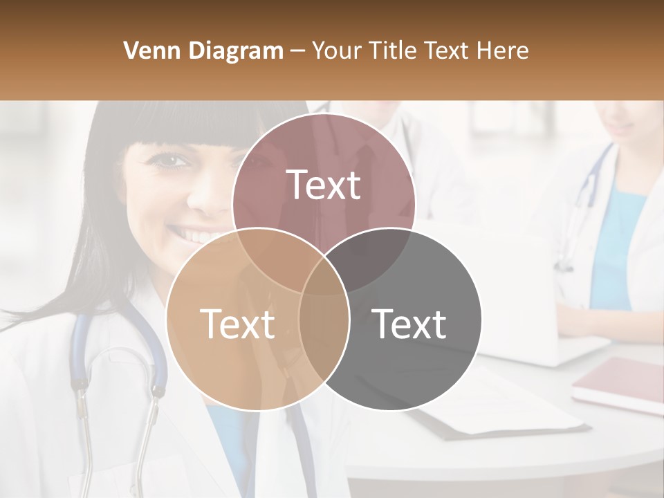 A Woman With A Stethoscope Sitting At A Table PowerPoint Template