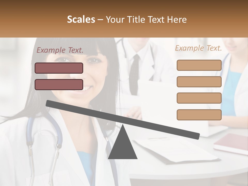 A Woman With A Stethoscope Sitting At A Table PowerPoint Template