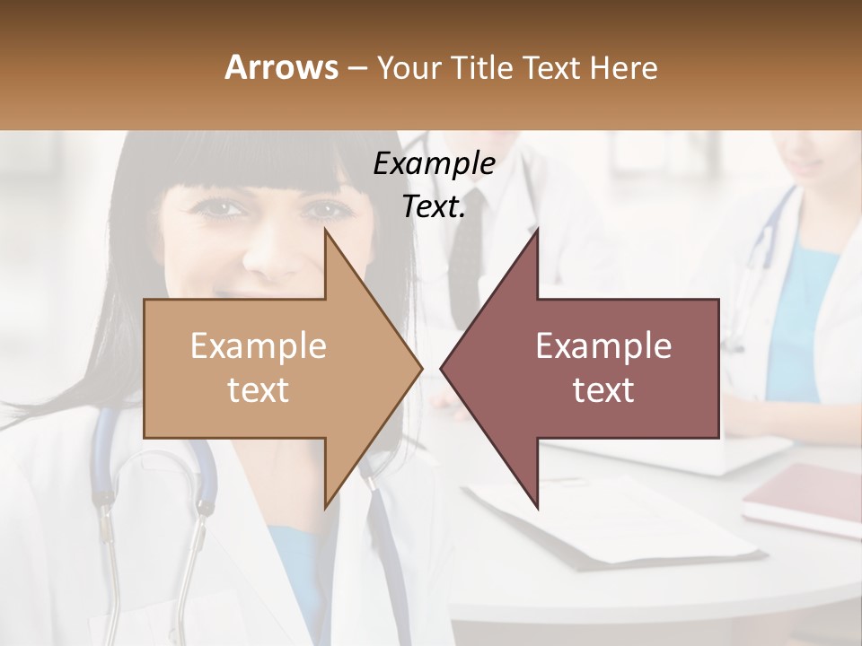 A Woman With A Stethoscope Sitting At A Table PowerPoint Template