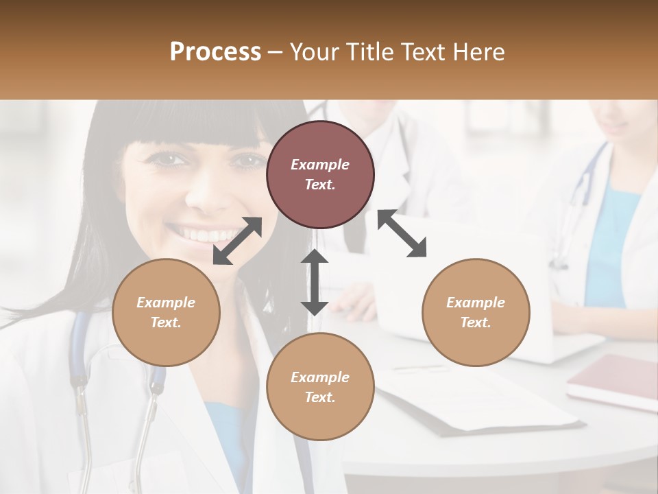 A Woman With A Stethoscope Sitting At A Table PowerPoint Template