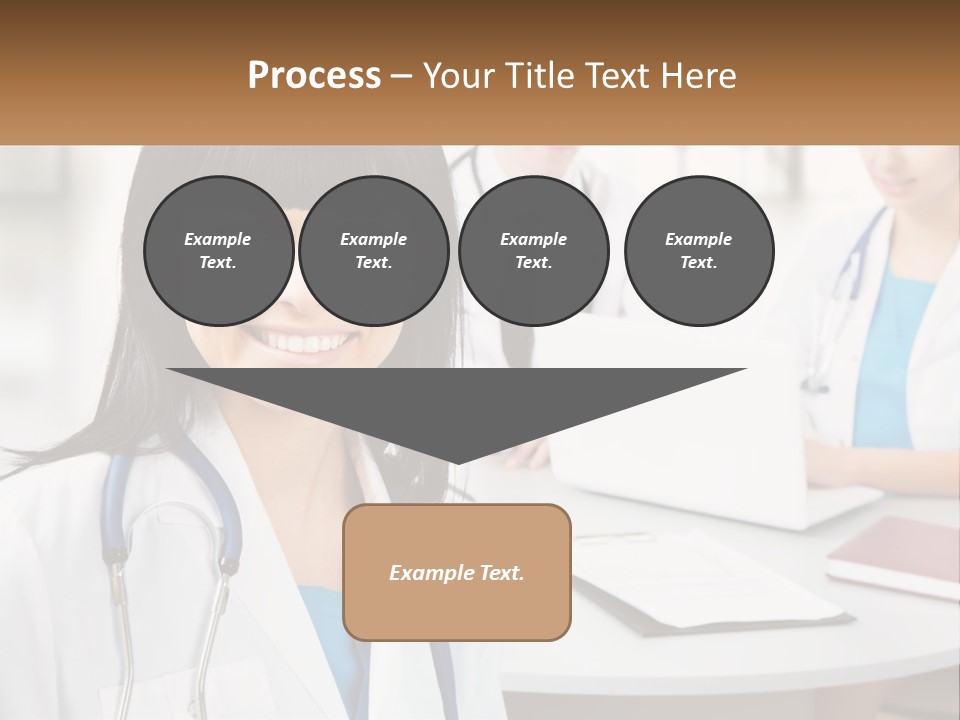 A Woman With A Stethoscope Sitting At A Table PowerPoint Template