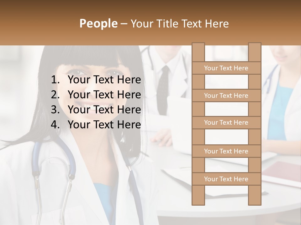 A Woman With A Stethoscope Sitting At A Table PowerPoint Template