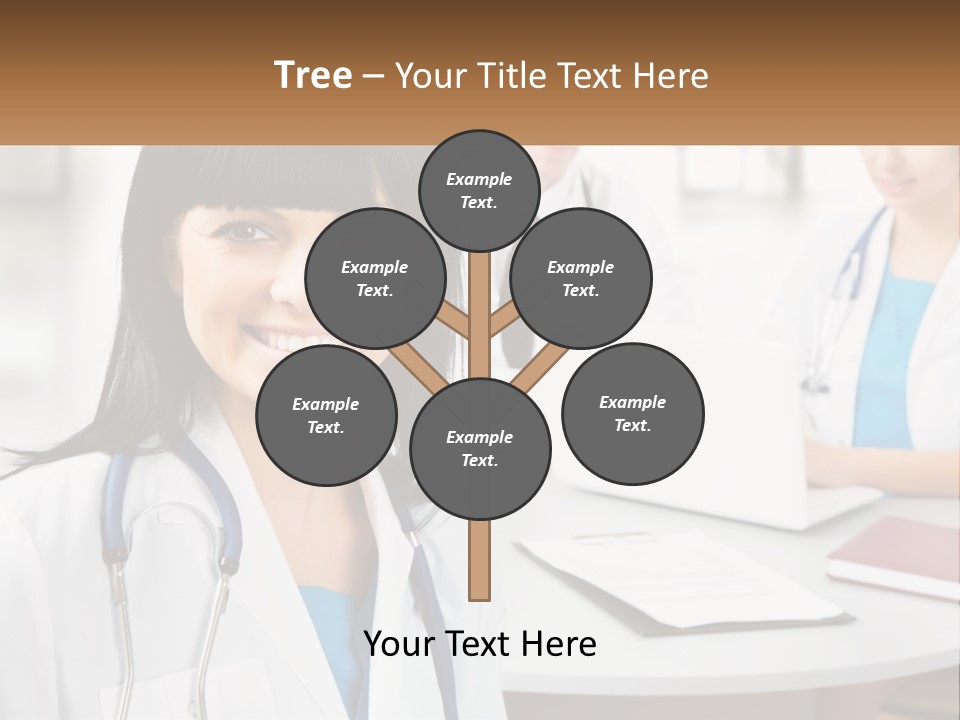A Woman With A Stethoscope Sitting At A Table PowerPoint Template