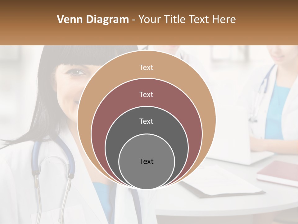 A Woman With A Stethoscope Sitting At A Table PowerPoint Template