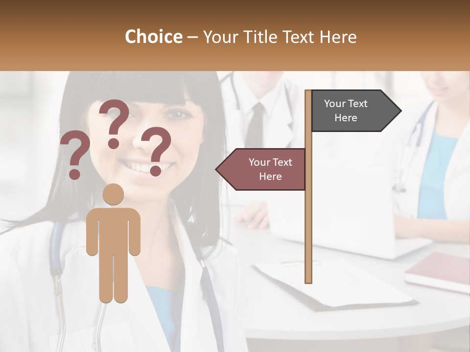 A Woman With A Stethoscope Sitting At A Table PowerPoint Template