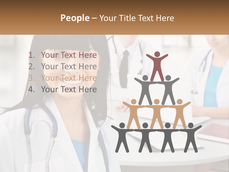 A Woman With A Stethoscope Sitting At A Table PowerPoint Template