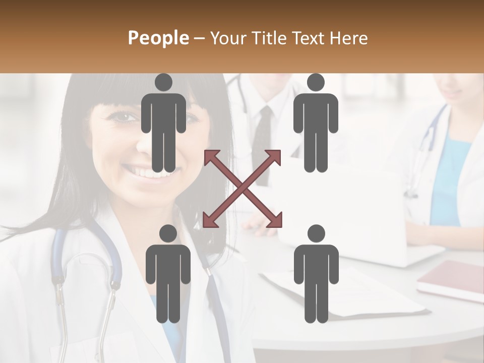 A Woman With A Stethoscope Sitting At A Table PowerPoint Template