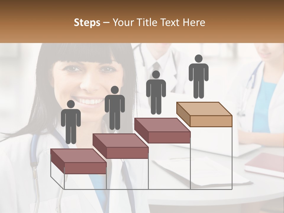 A Woman With A Stethoscope Sitting At A Table PowerPoint Template