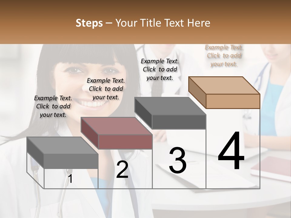 A Woman With A Stethoscope Sitting At A Table PowerPoint Template