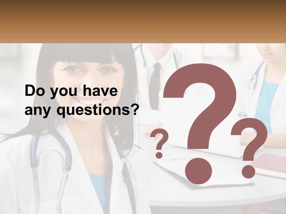 A Woman With A Stethoscope Sitting At A Table PowerPoint Template