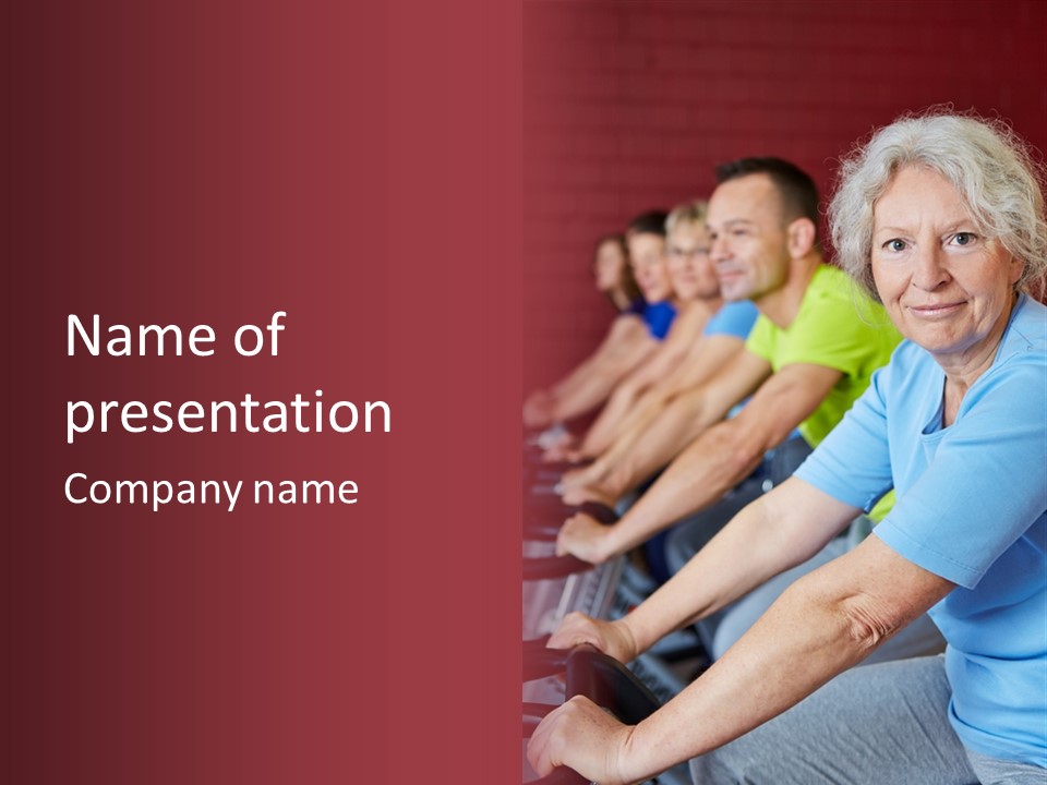 A Group Of People Sitting On A Bench In A Row PowerPoint Template