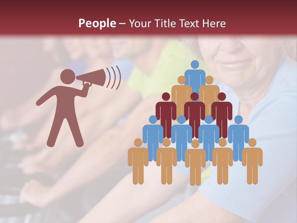 A Group Of People Sitting On A Bench In A Row PowerPoint Template