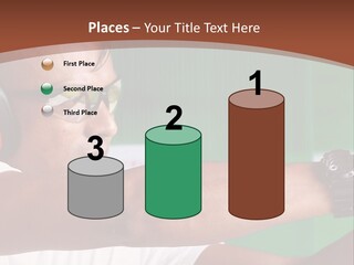 A Man Holding A Gun With Headphones On PowerPoint Template