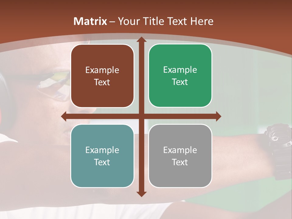 A Man Holding A Gun With Headphones On PowerPoint Template