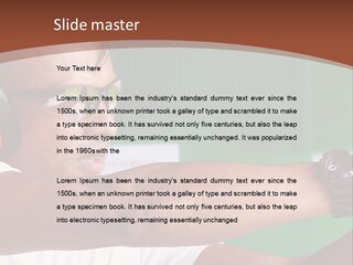 A Man Holding A Gun With Headphones On PowerPoint Template