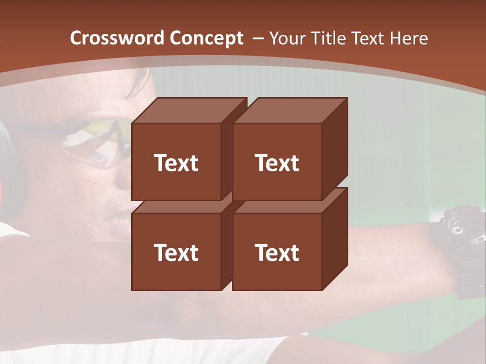 A Man Holding A Gun With Headphones On PowerPoint Template