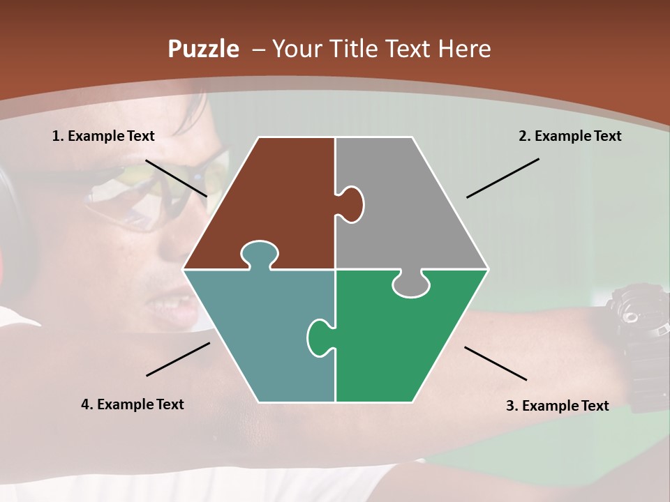 A Man Holding A Gun With Headphones On PowerPoint Template