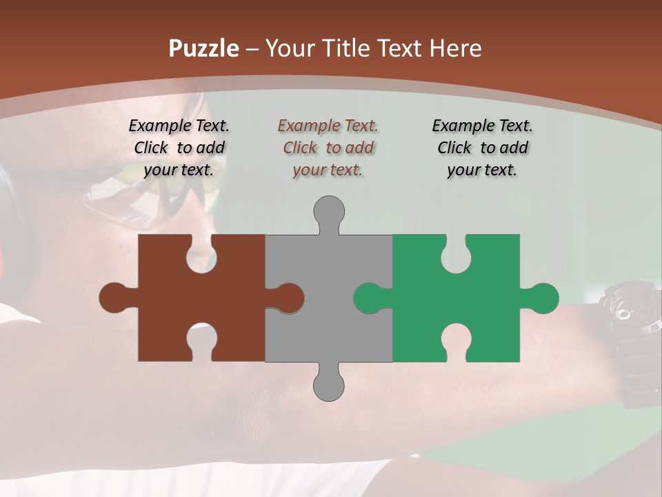 A Man Holding A Gun With Headphones On PowerPoint Template