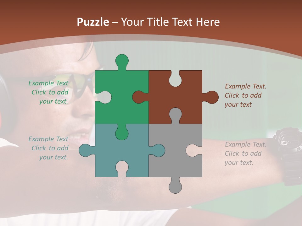 A Man Holding A Gun With Headphones On PowerPoint Template