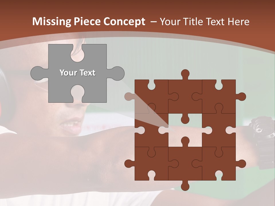 A Man Holding A Gun With Headphones On PowerPoint Template