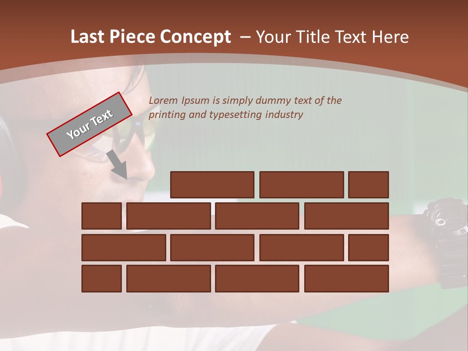 A Man Holding A Gun With Headphones On PowerPoint Template