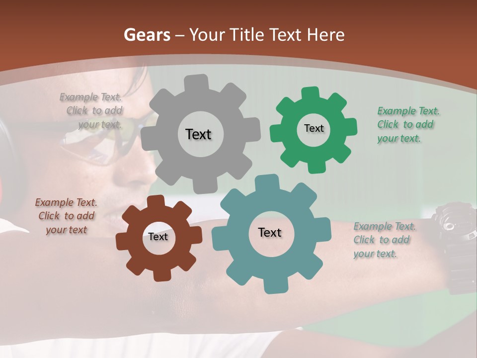 A Man Holding A Gun With Headphones On PowerPoint Template