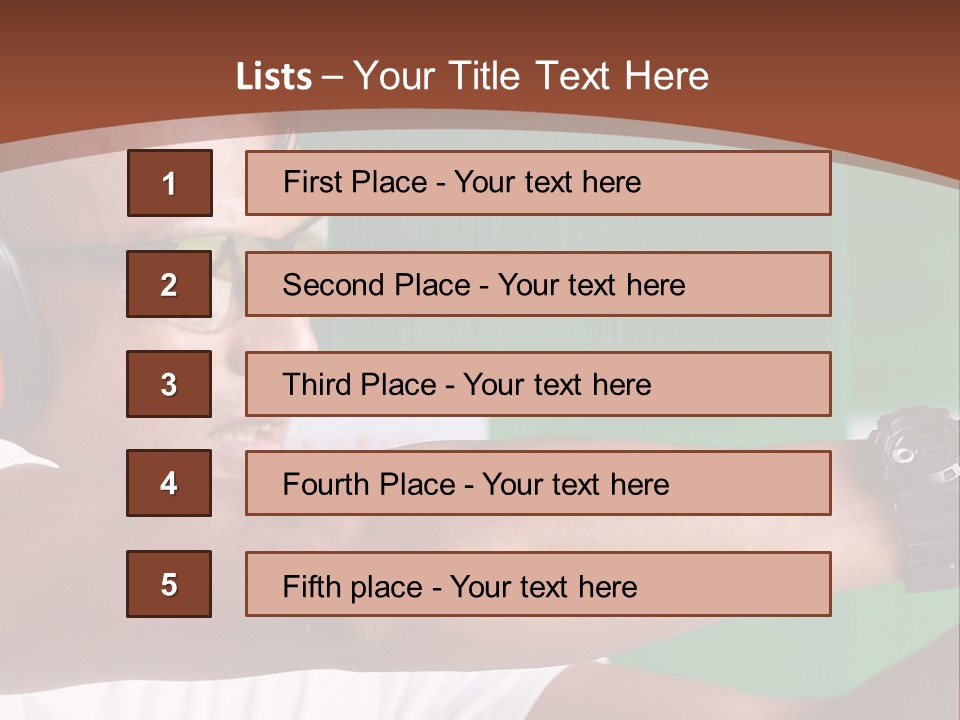 A Man Holding A Gun With Headphones On PowerPoint Template