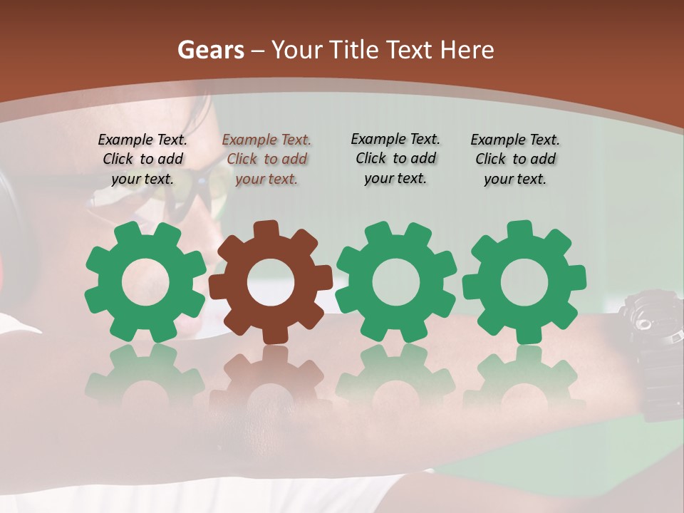 A Man Holding A Gun With Headphones On PowerPoint Template