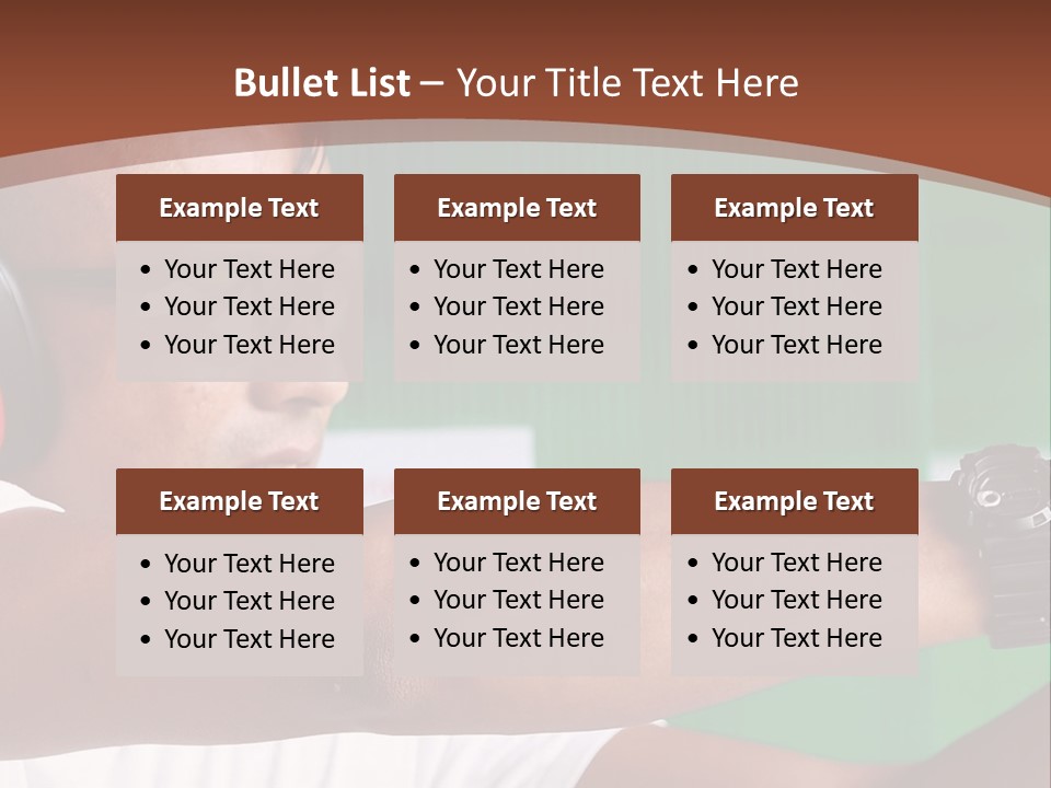 A Man Holding A Gun With Headphones On PowerPoint Template