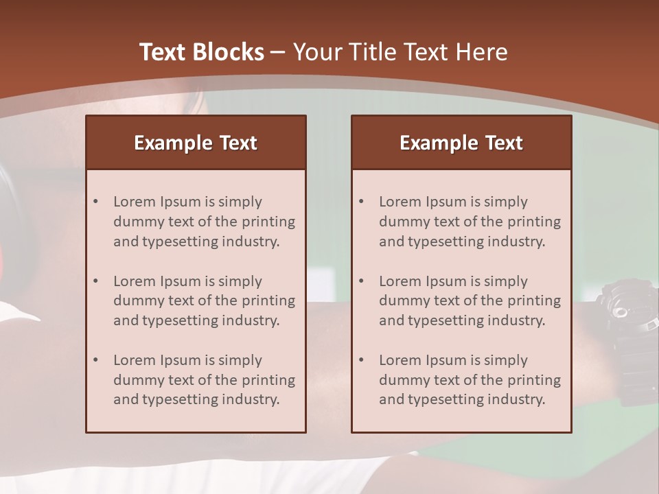 A Man Holding A Gun With Headphones On PowerPoint Template