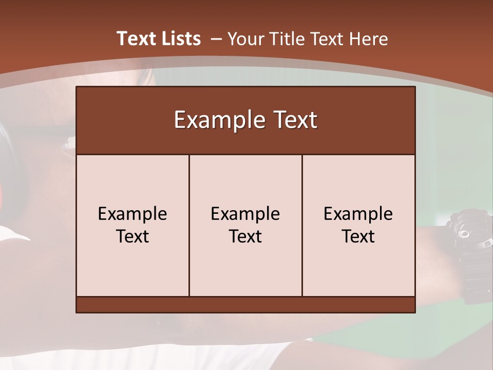A Man Holding A Gun With Headphones On PowerPoint Template