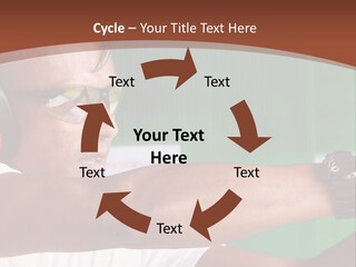 A Man Holding A Gun With Headphones On PowerPoint Template